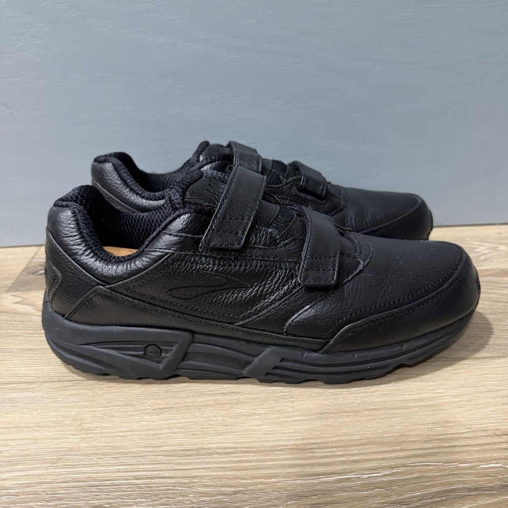 Brooks Addiction Walker V-Strap 2 Mens Size 12 D Walking Shoes Black Leather